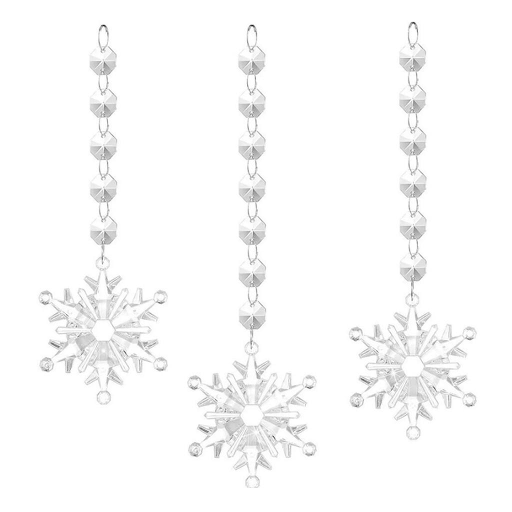 30 Pcs Snowflake Icicle Decoration Exquisite Acrylic High Transparency Hanging Snowflake Ornament Fo