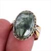 Natural Seraphinite Gemstone Two Tone 925 Sterling Silver Gift Ring S.7.5 T5r68