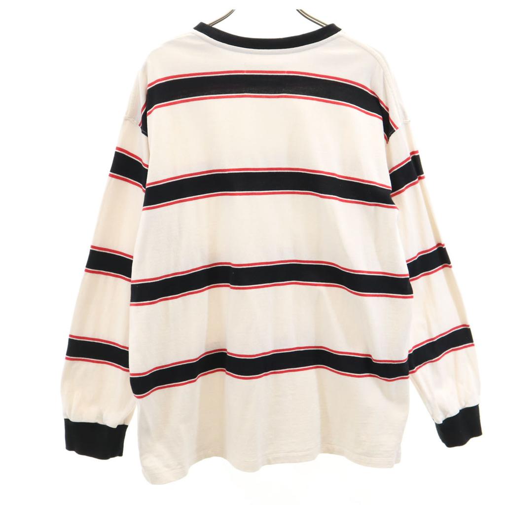 KIIT made in Japan Border Pattern Long sleeve T-shirt white Ron T Men's Used