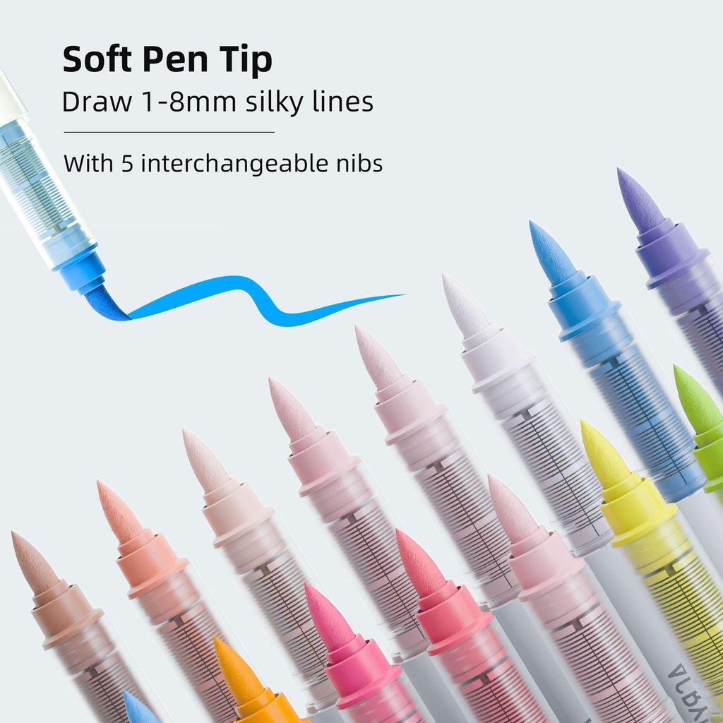 Набор акриловых маркеров Blue Fruit 240 цветов с мягким наконечником для студенческих граффити и рисования