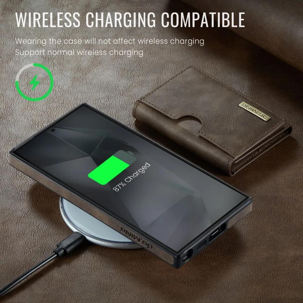 Съемный магнитный чехол-кошелек для Samsung Galaxy S25 Ultra S24 S23 S22 Plus S21 для Magsafe RFID-блокирующий держатель для карт