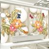 Mural Wallpaper 3D Stereo Sphere Hand-painted Lily Flower Fresco Living Room TV Sofa Bedroom Home Decor