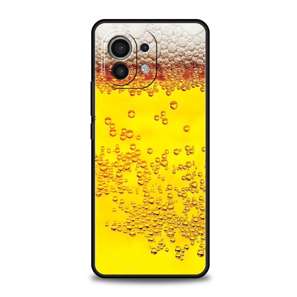 Alcohol Summer Bubble Phone Case For Xiaomi 13 12 11 Lite 12T 11T 10T 9T Mi Poco X5 M4 M3 X4 X3 Pro F5 F4 F3 GT 5G Black Cover