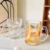 510 мл простая прозрачная стеклянная кружка с ручкой для домашнего сока, молока, чая, кружка для холодного напитка, барные пивные бокалы, большая емкость, посуда для напитков