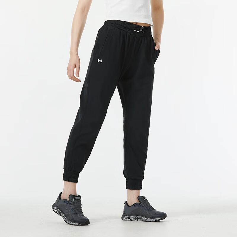 Under Armour Однотонные повседневные брюки с манжетами и эластичной резинкой на талии, женские брюки черного цвета 1368739-001