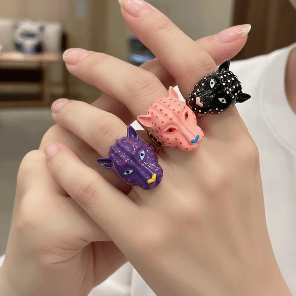 Adjustable Drip Ring Metal Irregular Opening Ring Exaggerated Animal Ring Gifts for Women Girl