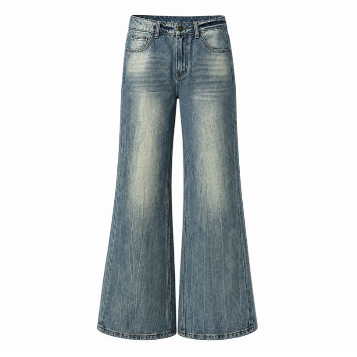 Autumn and winter new American retro texture micro-flared jeans women
