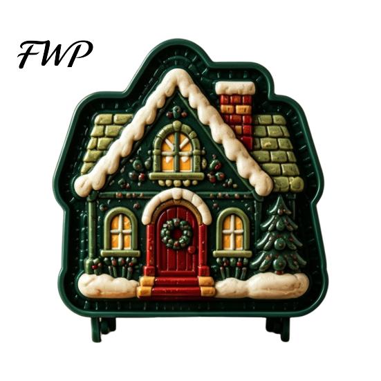 Festive Gingerbread Man Pastry Tools Christmas Mini Pie Mold, 3D Relief Embossed Hand Baking Holiday Pressed Dough Stamps Reusable DIY Press Mold for
