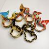 Bohemian Colorful Silk Scarf Bracelet Vintage Hollowed-out Matte Cuff Bracelet