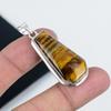Natural Tiger Eye Gemstone Pendant 925 Sterling Silver- Handmade Coffin Design, Everyday Wear Jewelry, Unique Tiger Eye Pendant Party Wear Gifts