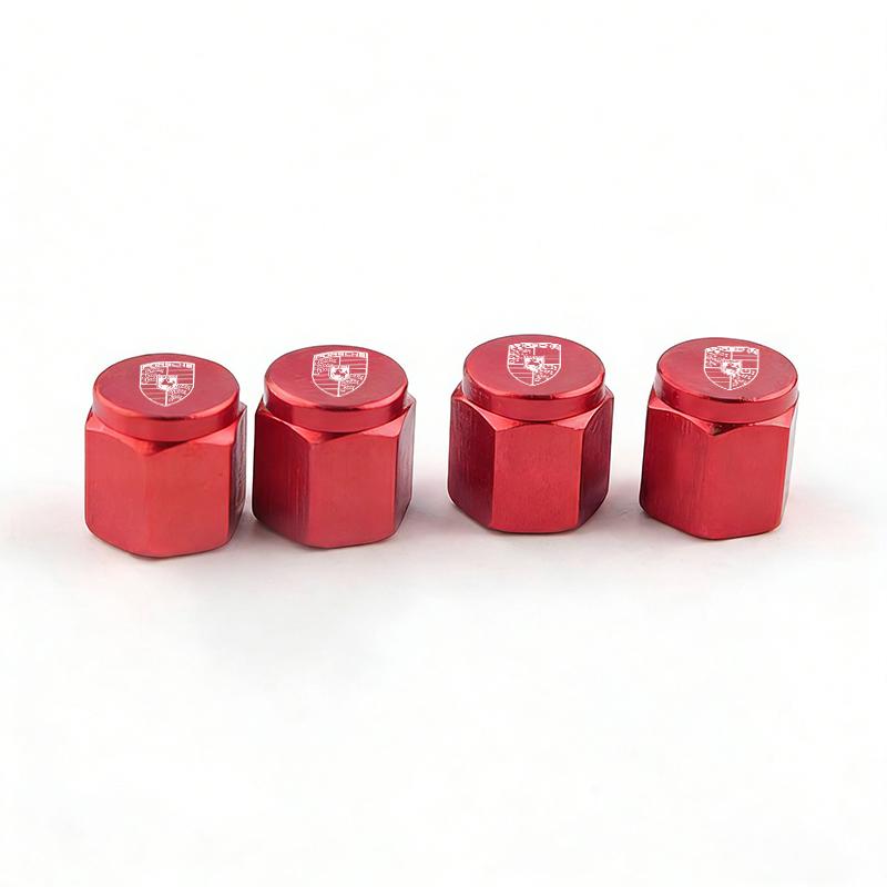 AAV1 4PC Metal Car Styling Wheel Tire Air Valve Caps Stem Cover For Porsche Cayenne Panamera Macan Boxster Cayman 718 911 Sticker