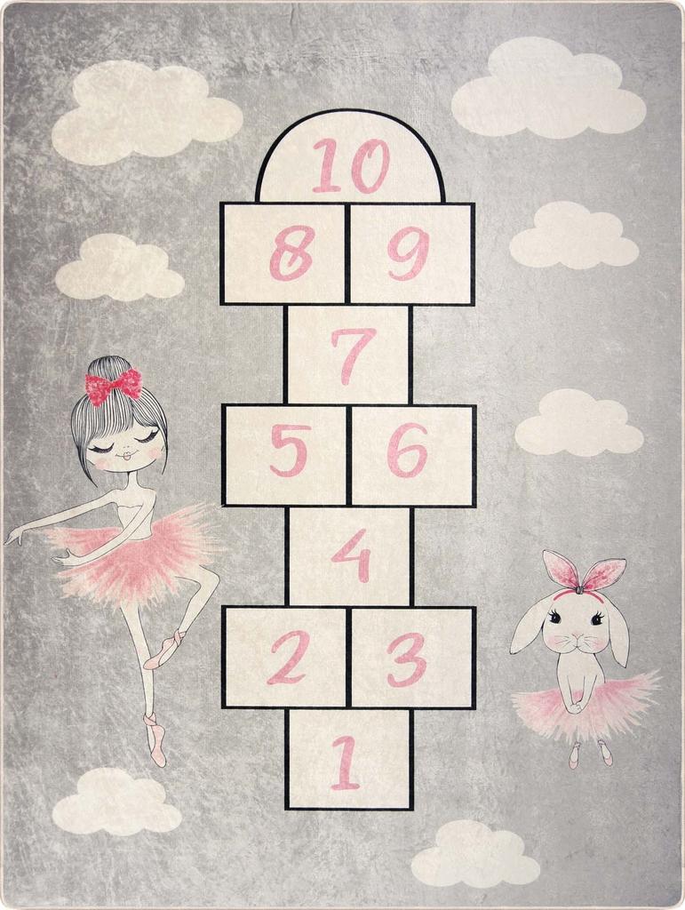 Tapis chambre enfant 120x160 cm Polyester Marelle Gris