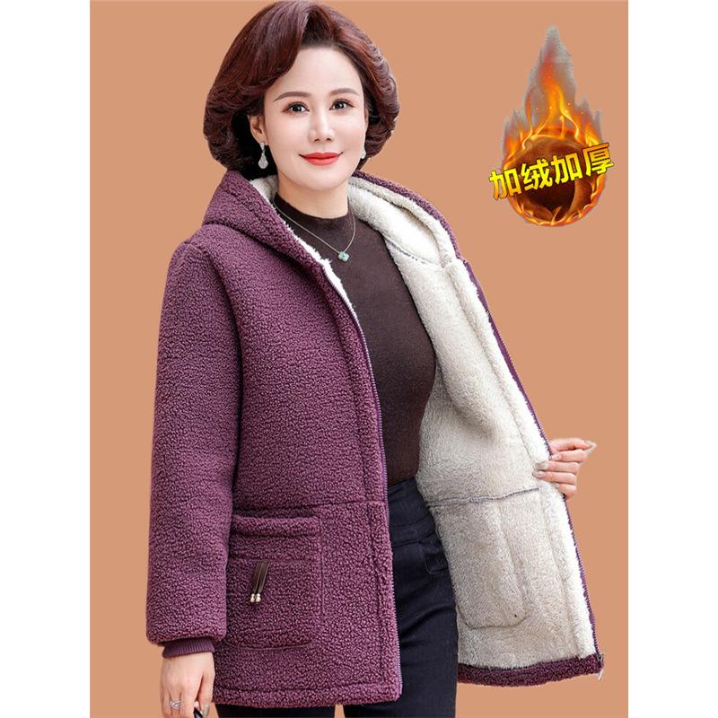 Зимнее пальто на флисовой подкладке больших размеров для женщин среднего и пожилого возраста