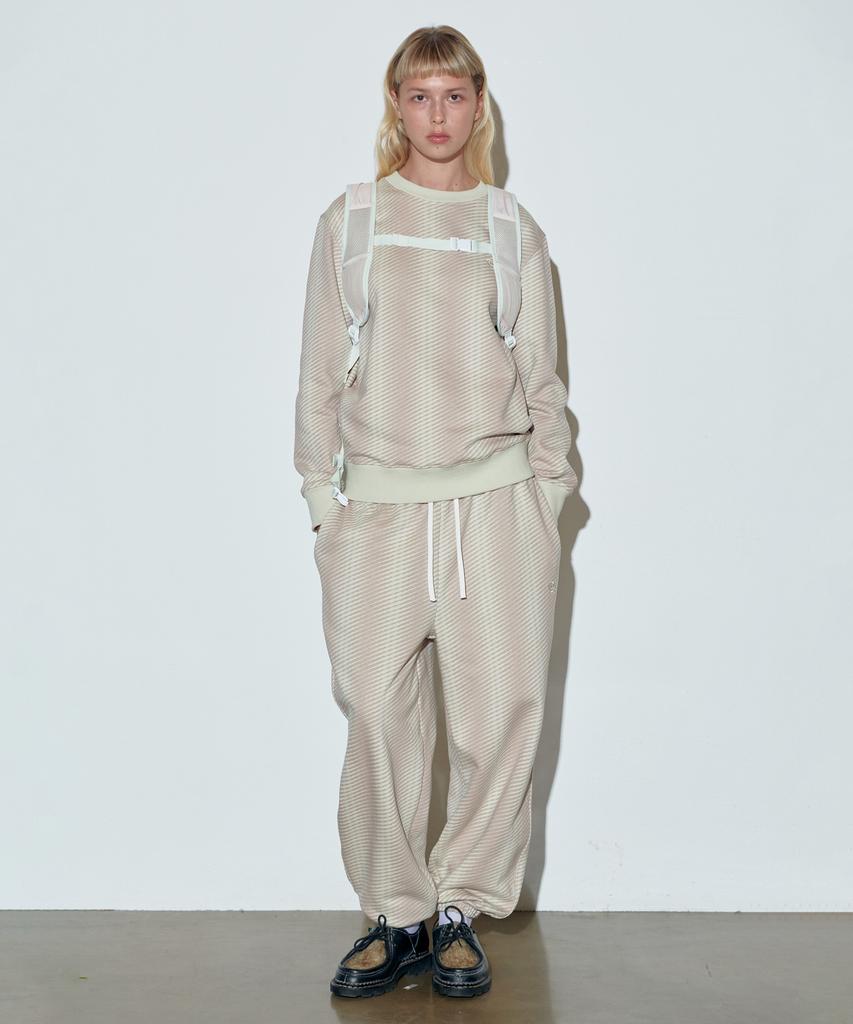 SCULPTOR Irregular Stripe Sweatshirt Raw/Indie Pink
