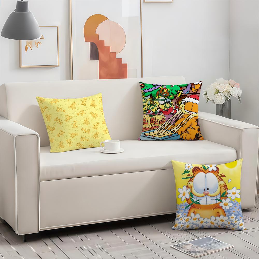 GGarfieldES AAnimation cushion cover Birthday Anniversary Gifts Double Sided Printed Zipper Cushion Cover Soft Skin Bedding
