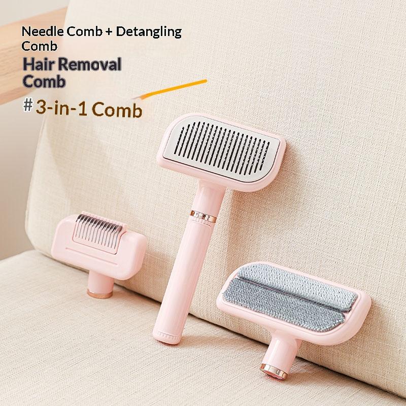 Pet Supplies Plastic Dog Comb for Hair Cleaning and Removal Teddy Bear Needle Comb with Floating Knot Brush Box Packing