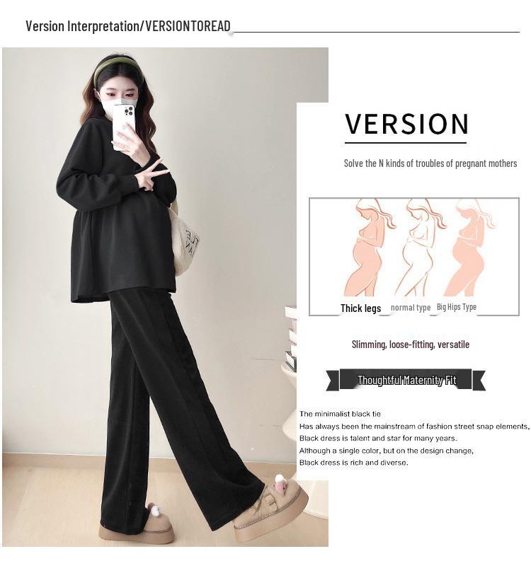 New Versatile Maternity Sweatshirt - Loose Casual Long Sleeve, Age-Reducing Autumn/Winter Women's Top