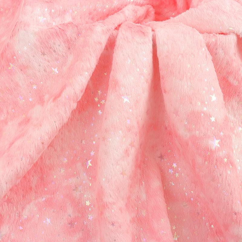 Разноцветная плюшевая ткань с узором в виде звезд из кроличьего меха для домашнего текстиля, одежды, подушек, обуви и шляп
