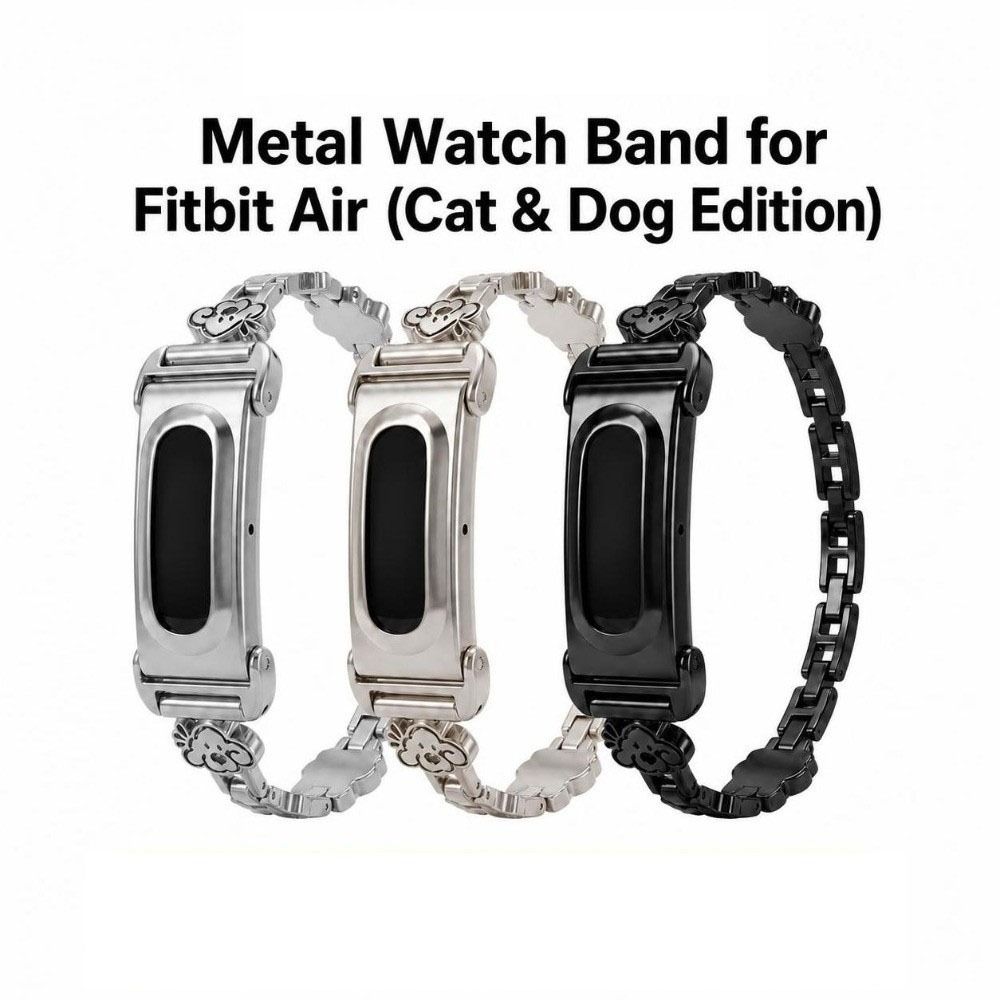 with Frame Metal Strap Replacement Band Loop for Google Fitbit Air Smart Watch Accessories