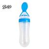 Baby Shower Gift for Newborns Silicone Squeeze Spoon, Single-handed Rice Cereal Bottle with Portable Feeding Utensils Flow Control, Easy Clean