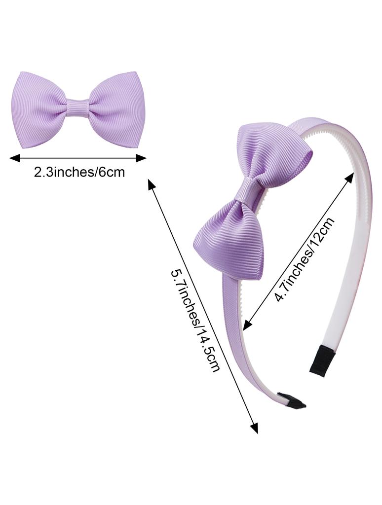 10Pcs Grosgrain Ribbon Hair Bows of Children's Headband Girls Handmade Pleat Solid Color Cute Princess Headband Hair Accessories