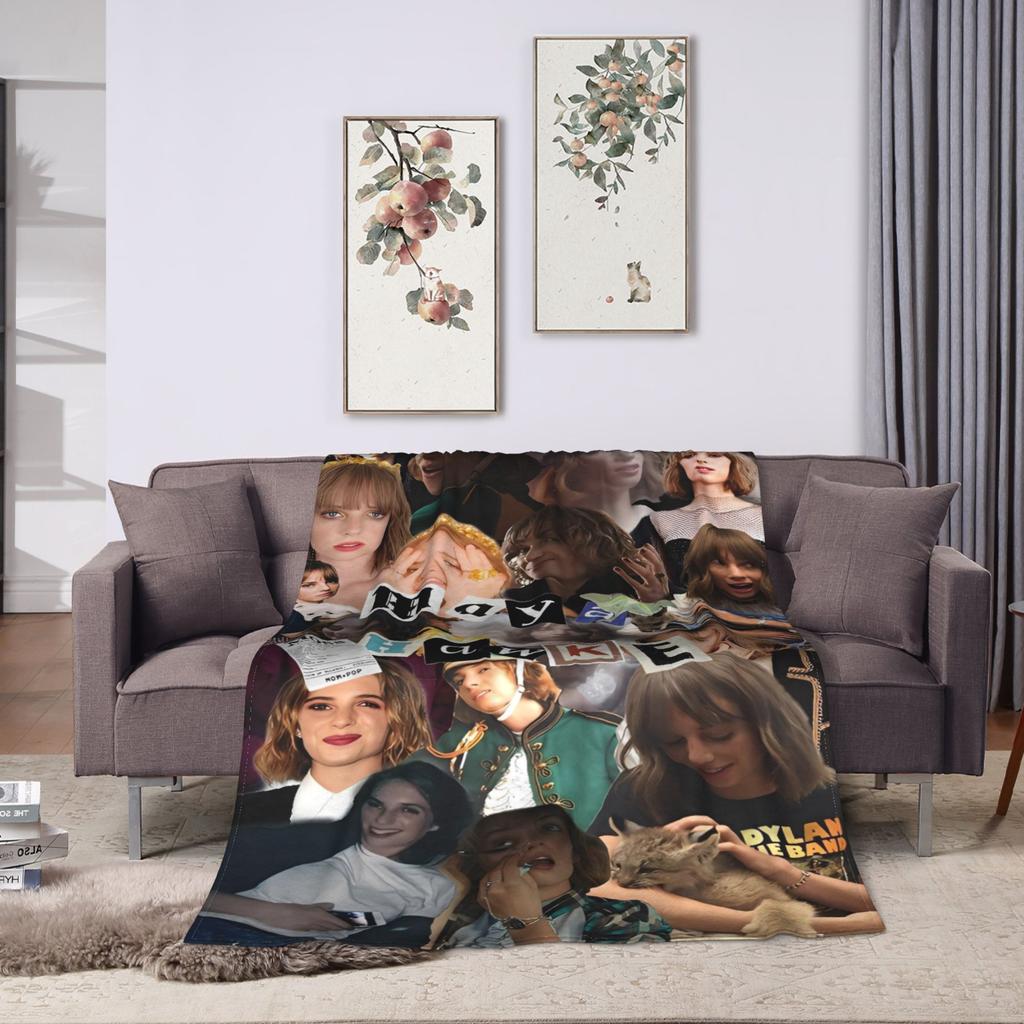 Maya Hawke Abstract Collage Blanket  Super Warm Funny Plush Throw Blanket For Kids Adult Couch Chair Flannel Bedspread Bed Cover