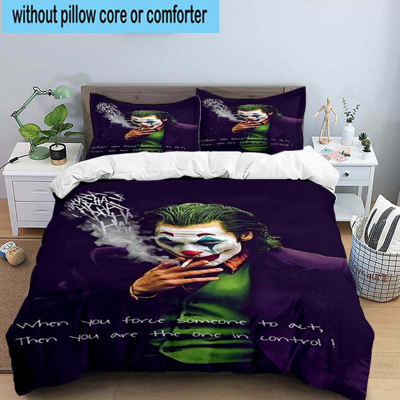 3PCS Jo-ker's Masked Faces 3pcs Bedding,Including 3PCS Duvet Cover And 2pcs Pillowcases Perfect for Christmas,Ideal for Bedroom, Dormitory