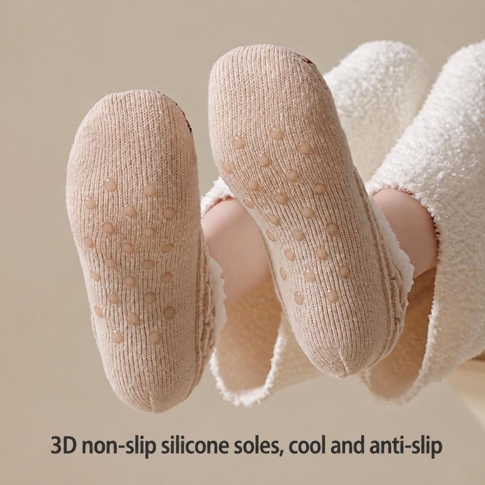 1 Pair Thickened Slipper Socks Fleece Lined Indoor House Socks Warm Indoor Socks Winter