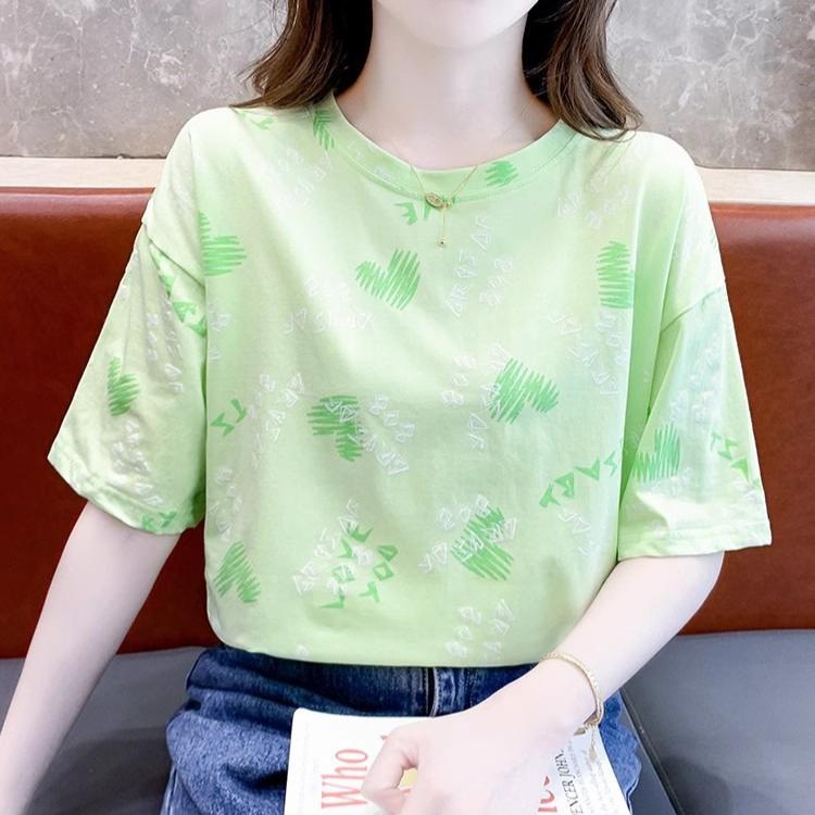 2025 Летняя повседневная футболка для женщин Базовый цветочный принт Топы с коротким рукавом и круглым вырезом свободная футболка y2k Винтажный топ Harajuku Streetwear