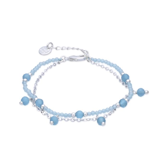 Bracelet - LUXENTER - Aira - Cristal bleu - Finition rhodiée - Alliage métallique