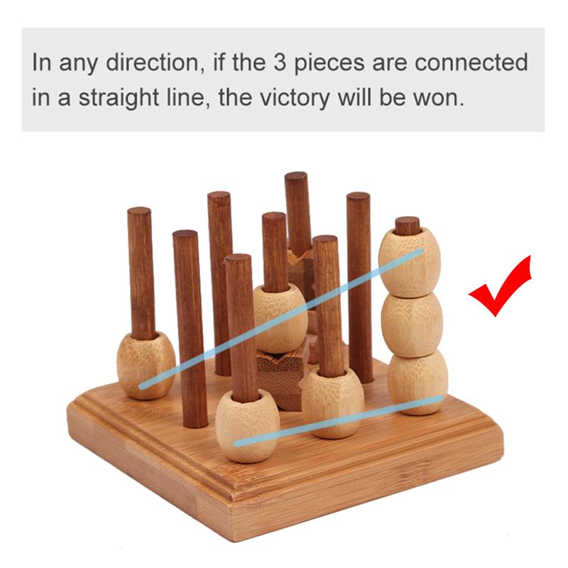 Мини Крестики-нолики 3D Шахматы Классические Игрушки Логическое Мышление Досуг Настольные Игры Образовательные Деревянные Игрушки Для Детей Тренировка Мозга