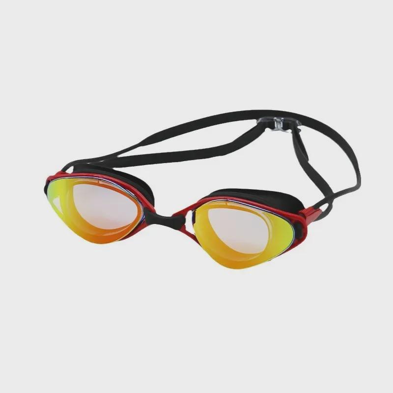 Унисекс противотуманные водонепроницаемые гальванизированные силиконовые очки для плавания - модные очки для тренировок HD
