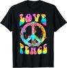 PEACE SIGN Love 60s Style Tie Dye Hippie Costume Shirt Unisex Style Shirts for Women Casual Tops Print Streetwear T-shirts