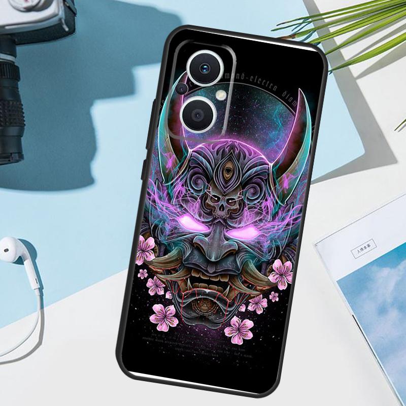 Чехол-маска демона Они Хання для OPPO Reno 13 13F 12 11 F 8T 7 8 10 Pro OPPO Find X8 X6 Pro X3 X5 Lite Чехол Funda