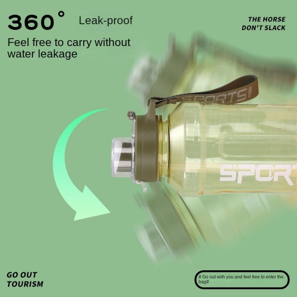 Straw Fitness Water Bottle with Carrying Rope Fitness Drinking Bottle Sports Water Cup Camping