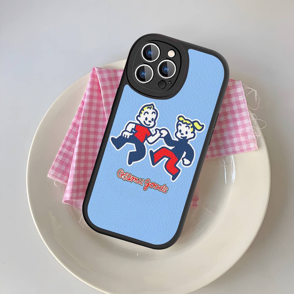 Модный чехол для телефона Osamu Goods для IPhone 16 15 14 13 12 11 Pro Max Plus Ударопрочный кожаный чехол