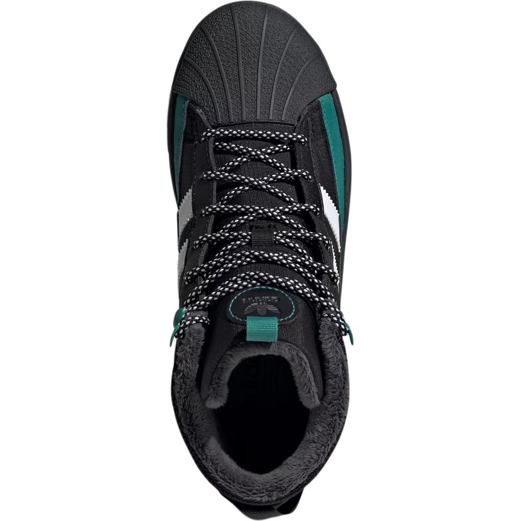 Adidas Оригинальные Superstar Зимние Амортизирующие и Водонепроницаемые Высокие Детские Уличные Ботинки Черные Подростковые Кроссовки ID1018