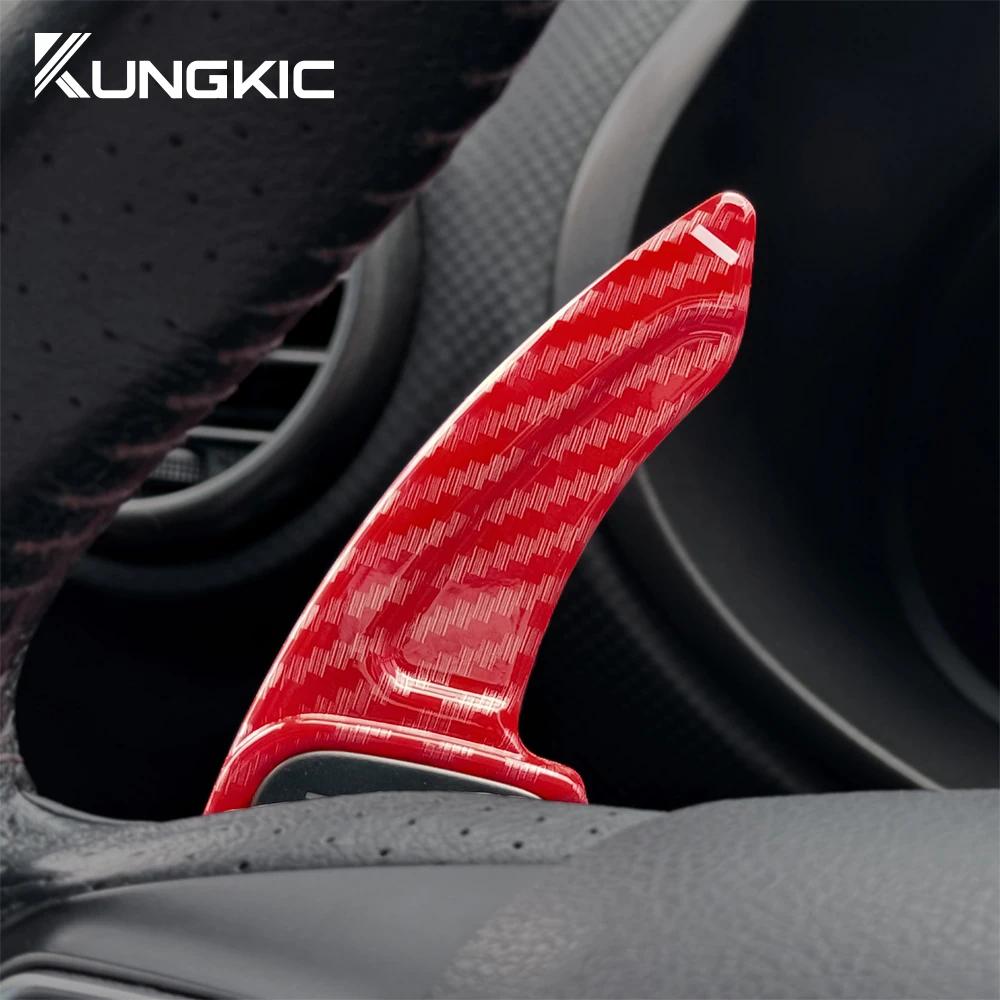 Carbon Fiber Style Steering Wheel Paddle Shifter Cover for Seat Leon 2005-2012