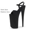 26CM Sexy Women Pole Dancing Nightclub Suede Shoes Platform Party Rivet Ankle High Heels Stripper Sandals