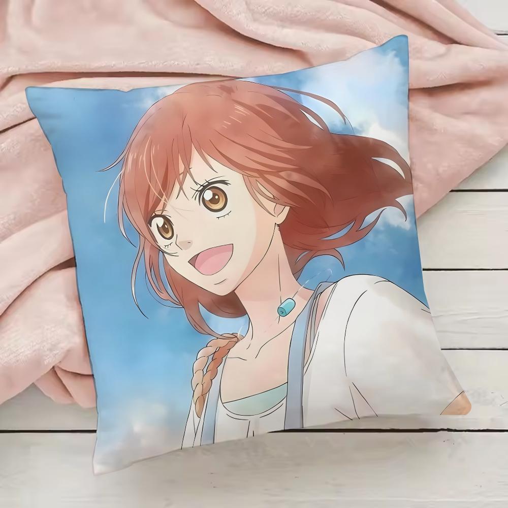 Чехол для подушки Ao Haru Ride Наволочка Защита от пылевых клещей Подушка Невидимая молния Шелковистый короткий плюш Чехол для диванной подушки