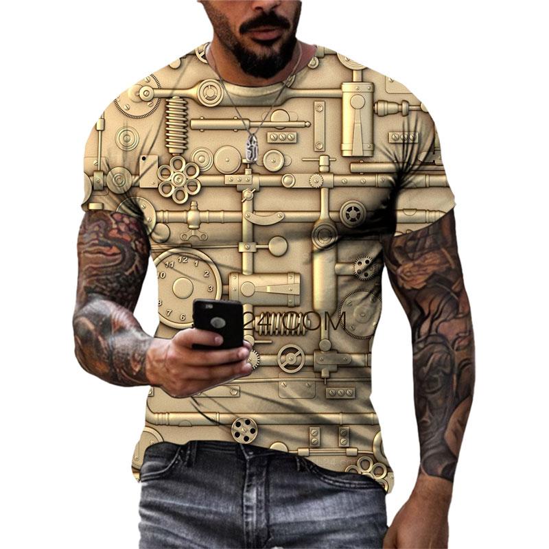Горячая Персонализация Механические Часы Графические Футболки Мужская Мода Повседневная 3D Печатный Круглый Вырез Футболки Хип-Хоп Уличный Стиль Летние Топы