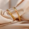 Fashion Stainless Steel Jewelry Statement Earrings 18k Gold Plated Studs Cubic Zirconia Earrings Big Hoop Earring