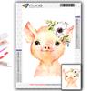 Popular 5D Diy Cross Stitch Cute Little Animals With Flowers Painting Full Drill Cross-Stitch Crafts Kit Wall Sticker Home Decor