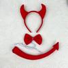 Костюм для косплея животного Детский набор для косплея коровы, включающий обруч с рогами, хвост, бабочку