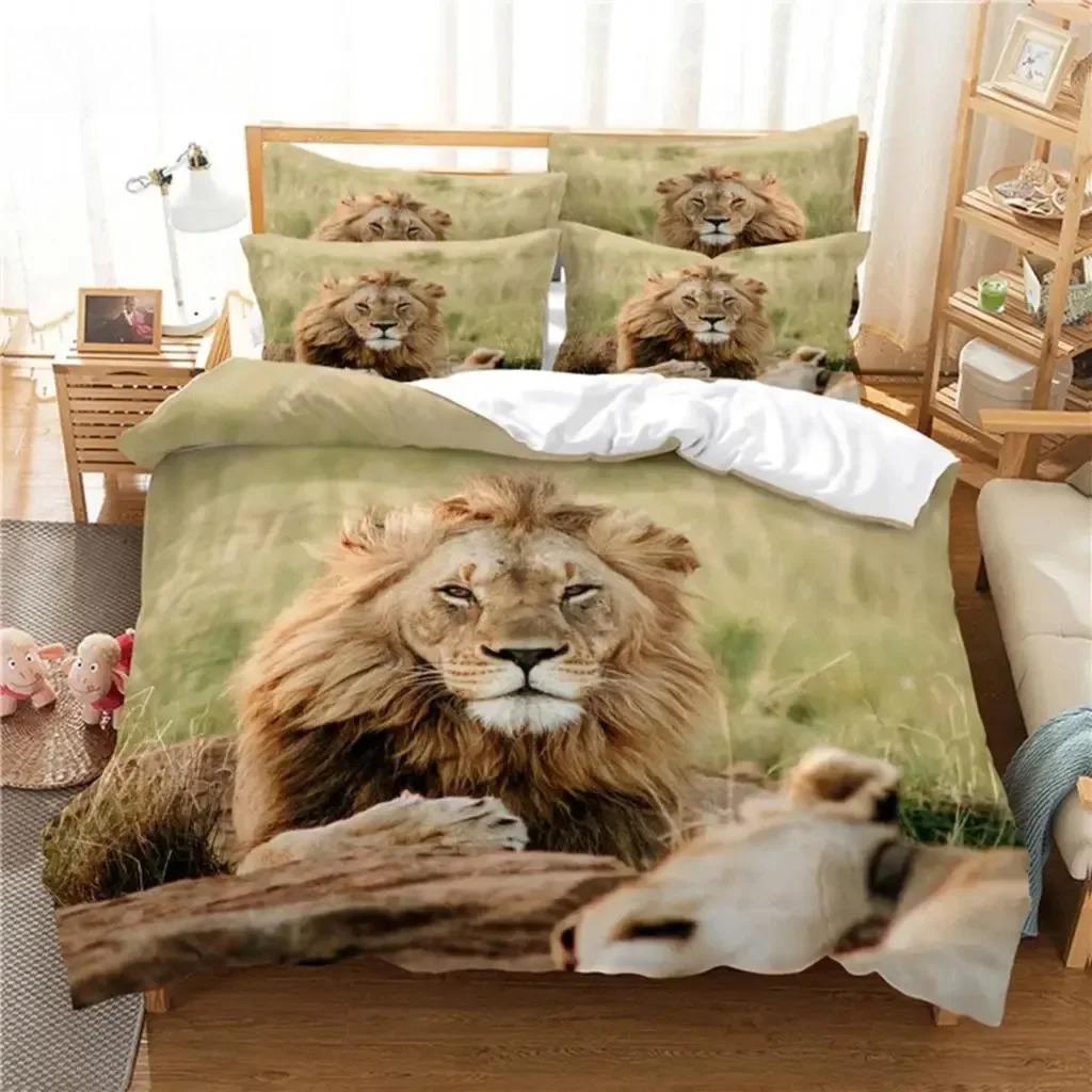 Lion Bedding Set Duvet Cover Set 3d Bedding Digital Printing Bed Linen Queen Size Bedding Set Fashion Design