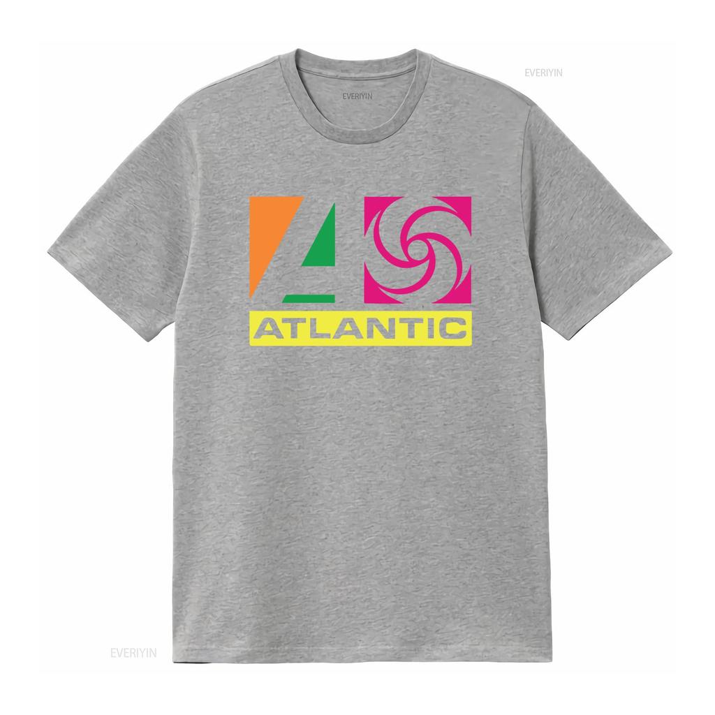Retro 90s Streetwear Atlantic Letter Geometric Color Block Print Casual T Shirt Vintage Streetwear Stylish Unisex Homme