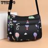 Women Black Blue Casual Nylon Single Shoulder Bags Female Laege Capacity Versatile Printed Zipper Crossbody Bags