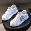 Genuine Leather Women's Shoes 2025 New Summer Through the Net Casual Single Shoes Women's Large Size Platform Women's Shoes Sports White Shoes