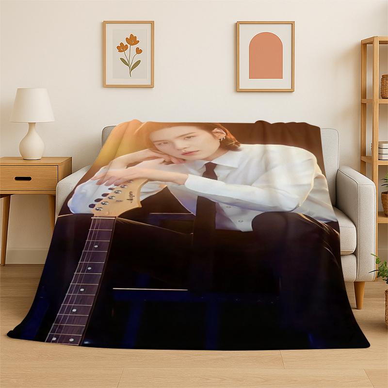 Kpop BBTS SUGA Agust D Yoon Gi Flannel Blanket Soft Warm Throw Blanket for Bedroom Living Room Bed Travel Camping Picnic Gift