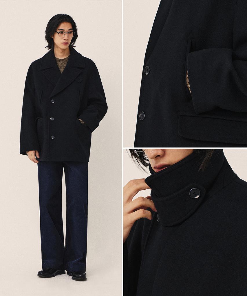 Kiimuir [Wool 80] Woolrich Double Peacoat_Black